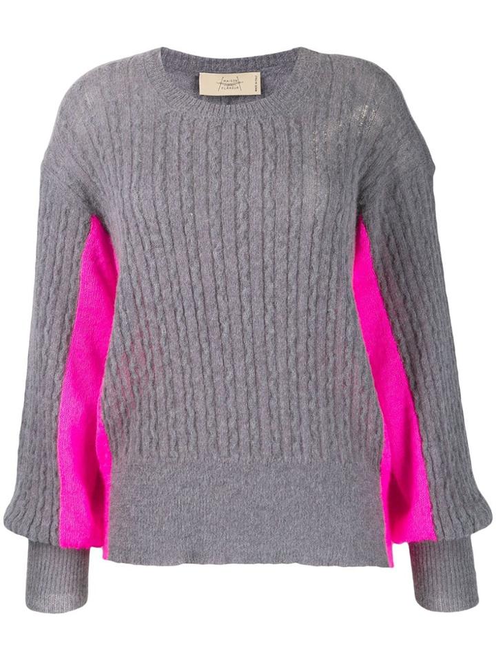 Maison Flaneur Oversized Two-tone Jumper - Grey