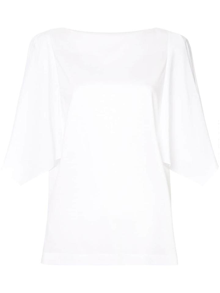 Juun.j Oversized Gathered Sleeve Blouse - White