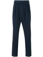 Officine Generale - High Waist Trousers - Men - Cotton - 50, Blue, Cotton