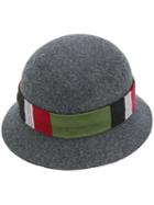 Gucci - Gg Web Cloche Hat - Men - Silk/cotton/polyamide/rabbit Felt - L, Grey, Silk/cotton/polyamide/rabbit Felt