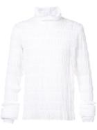 Y / Project Ruffle Roll Neck Top - White