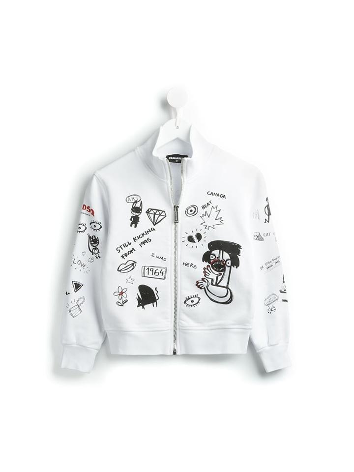 Dsquared2 Kids Graffiti Print Jersey Jacket