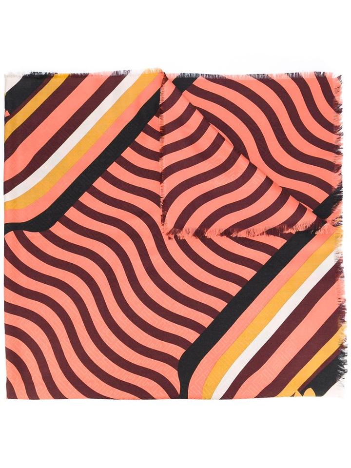 Fendi - Hypnogarden Print Scarf - Women - Silk/wool - One Size, Yellow/orange, Silk/wool