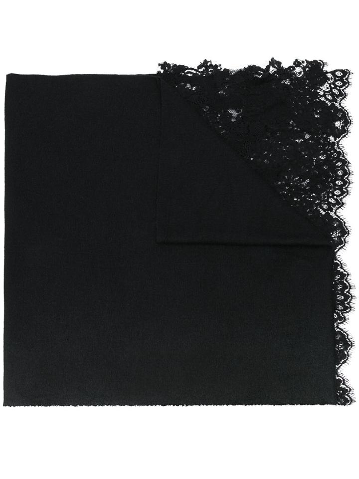Ermanno Scervino Lace Inserts Scarf - Black