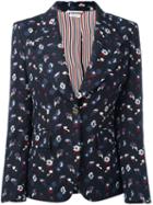 Thom Browne - Floral Embroidery Jacket - Women - Silk/wool - 40, Women's, Blue, Silk/wool