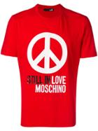 Love Moschino Peace Symbol Print T-shirt - Red