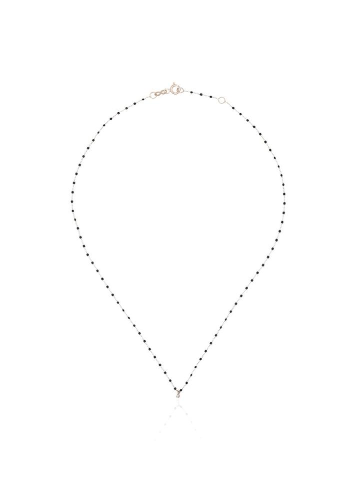 Gigi Clozeau 18kt Rose Gold Single-diamond Beaded Necklace -