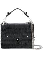 Fendi Fringed Small Kan I Crossbody Bag - Black