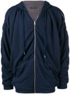 Y / Project Ruched Zipped Hoodie - Blue