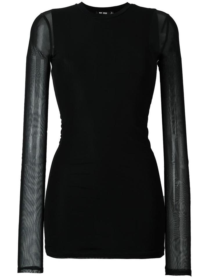 Blk Dnm Sheer Knit Blouse, Women's, Size: Medium, Black, Polyamide/spandex/elastane/cotton