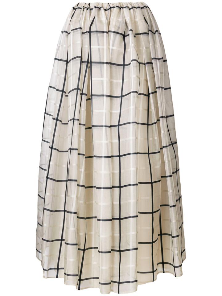 William Vintage Full Check Skirt - Nude & Neutrals