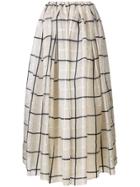 William Vintage Full Check Skirt - Nude & Neutrals
