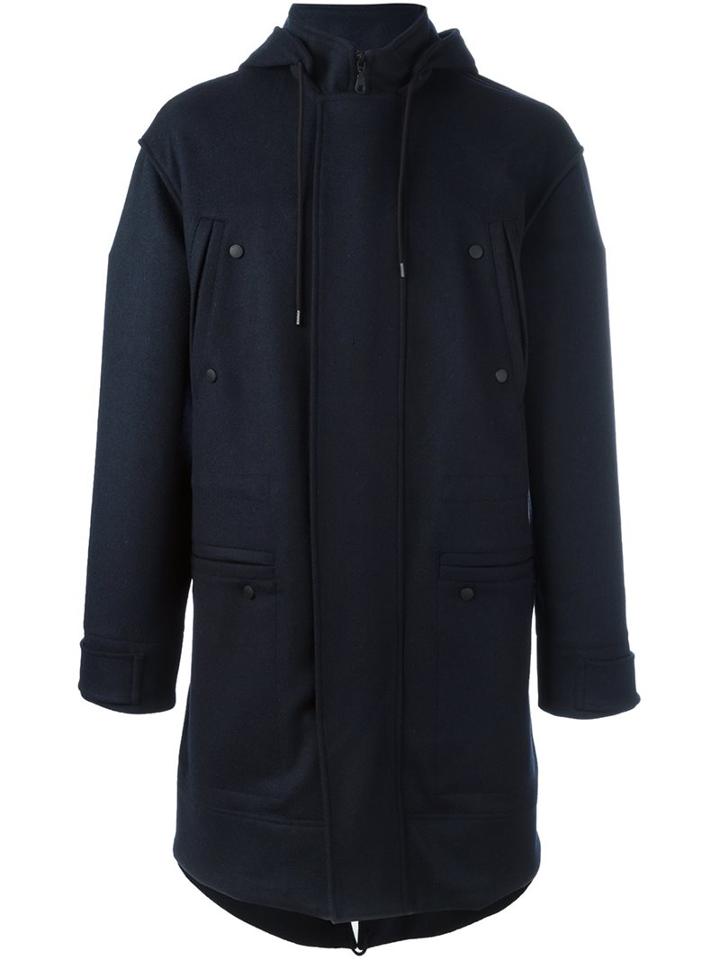 Kenzo Hooded Parka, Men's, Size: Large, Blue, Polyamide/wool