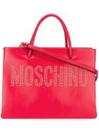 Moschino Studded Logo Tote, Women's, Red