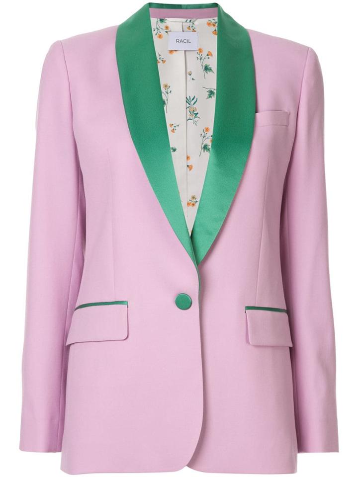 Racil Contrast Lapel Blazer - Purple