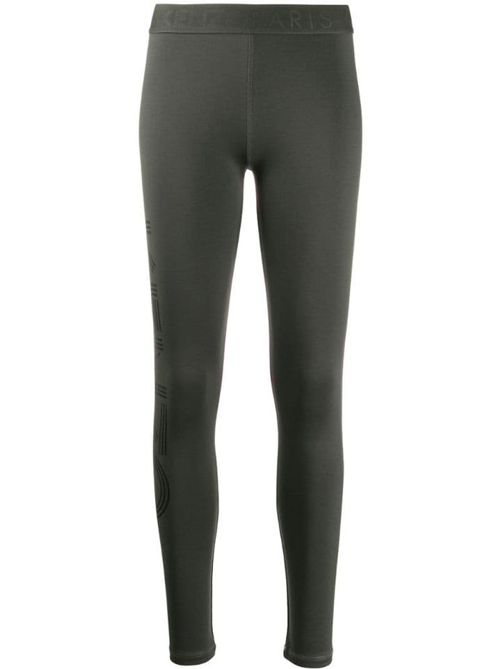 Kenzo Logo Print Leggings - Green