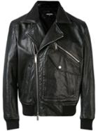 Dsquared2 - Biker Jacket - Men - Cotton/calf Leather/polyamide/wool - 48, Black, Cotton/calf Leather/polyamide/wool