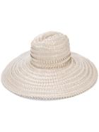 Gigi Burris Millinery - Interlaced Sun Hat - Women - Straw - One Size, Grey, Straw
