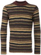 Maison Margiela Striped Round Neck Jumper - Brown