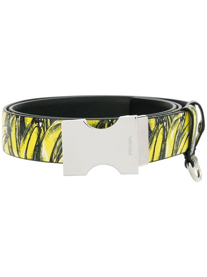 Prada Banana Print Reversible Belt - Black