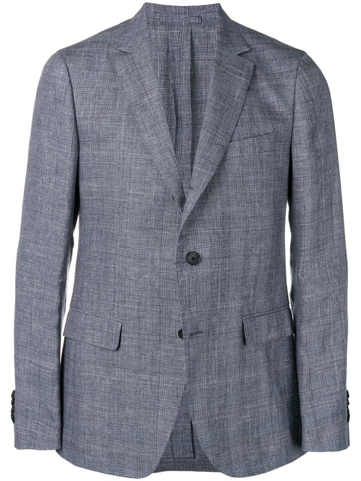 Salvatore Ferragamo Prince Of Wales Print Blazer - Blue
