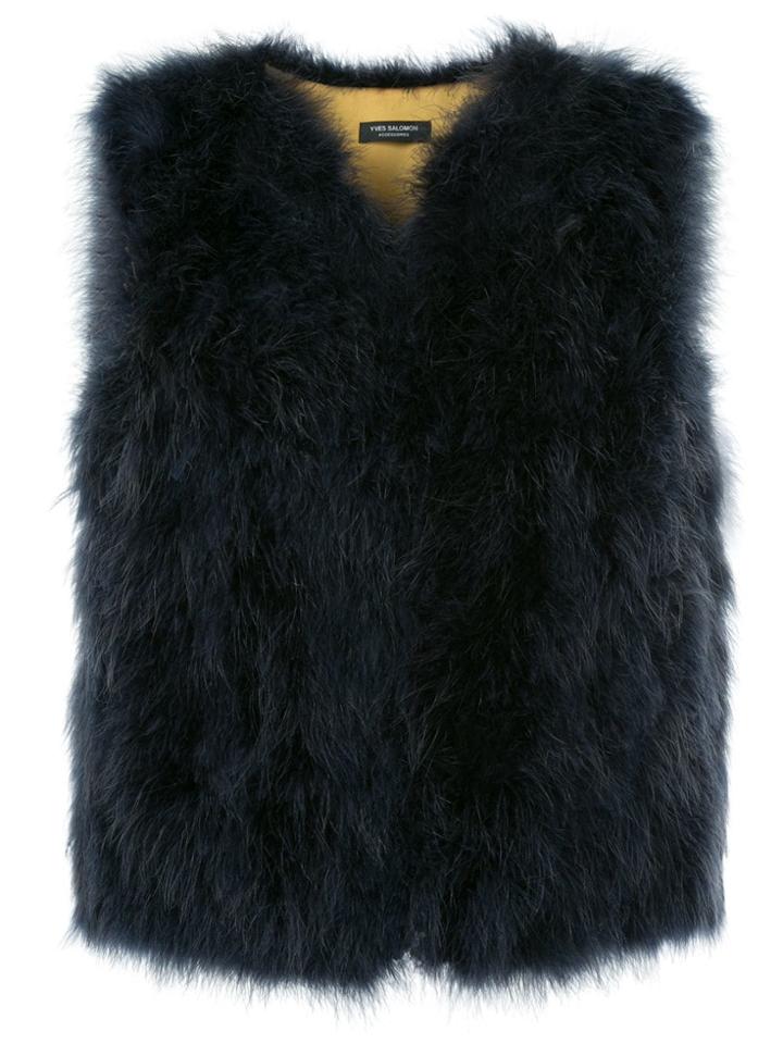 Yves Salomon Accessories Fitted Gilet Jacket - Blue