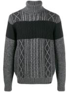 Trussardi Jeans Maxi-stripe Relaxed-fit Jumper - Black