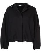 Vince Concealed Front Bomber Jacket - Black