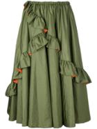 G.v.g.v. - Flared Skirt - Women - Nylon - 34, Green, Nylon