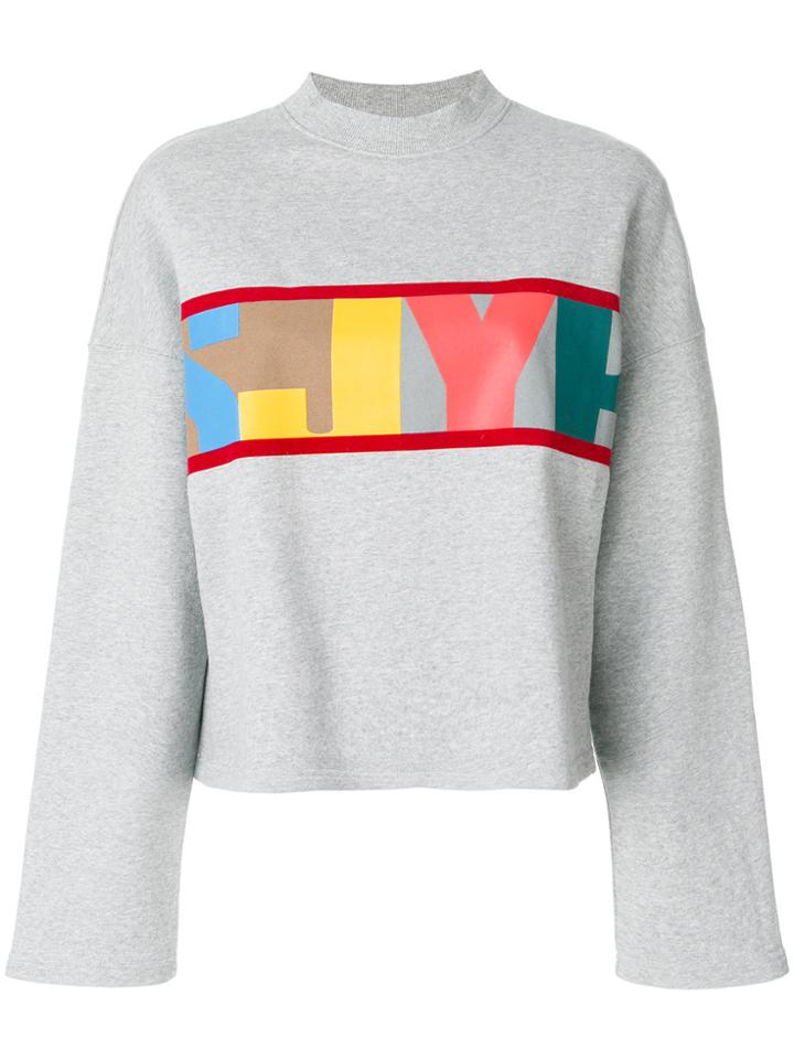 Sjyp Logo Print Sweatshirt - Grey