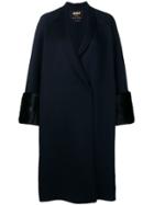 S.w.o.r.d 6.6.44 Contrast Cuff Oversized Coat - Blue