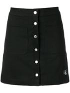 Calvin Klein Jeans Button Up Mini Skirt - Black