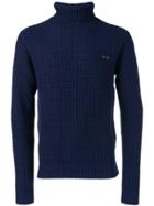 Sun 68 Textured Turtleneck Sweater - Blue