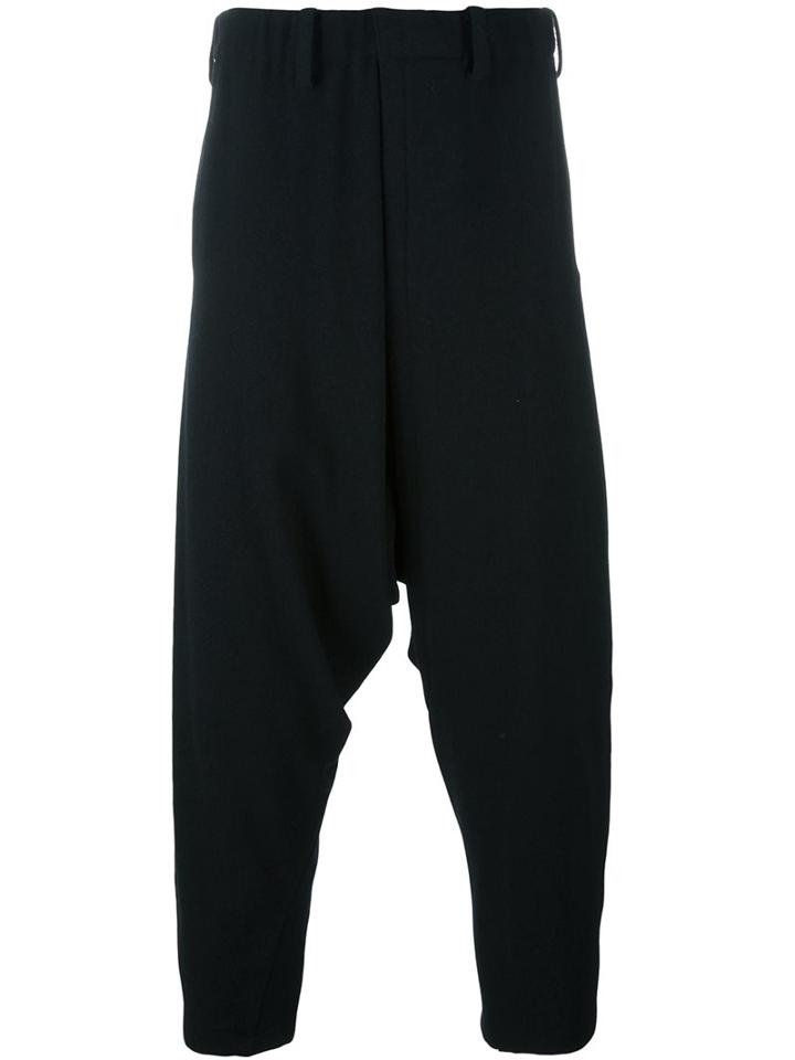 Issey Miyake Men Drop-crotch Trousers, Size: 1, Black, Nylon/wool