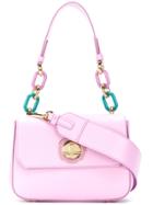 Salvatore Ferragamo Chain Embellished Shoulder Bag - Pink & Purple