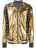 Dolce & Gabbana 'just Be King' Foil Bomber Jacket - Gold