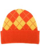 Pringle Of Scotland Argyle Intarsia Beanie - Orange