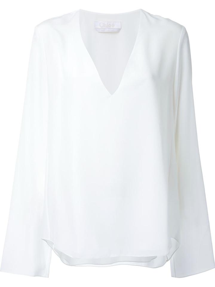 Chloé Deep V-neck Blouse