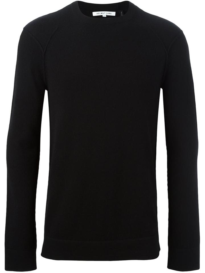 Helmut Lang Crew Neck Jumper, Men's, Size: Small, Black, Cashmere