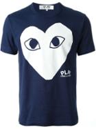 Comme Des Garçons Play Heart Print T-shirt, Men's, Size: Medium, Blue, Cotton
