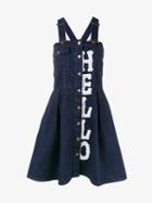 House Of Holland Denim Dungaree Dress, Women's, Size: Xl, Blue, Cotton/polyester