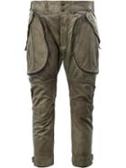 Faith Connexion Cropped Leather Trousers, Women's, Size: 40, Green, Acetate/polyester/goat Skin