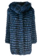 Simonetta Ravizza Two-tone Striped Coat - Blue