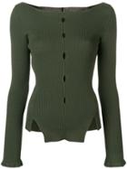 Eudon Choi Cut-out Detail Knitted Top - Green