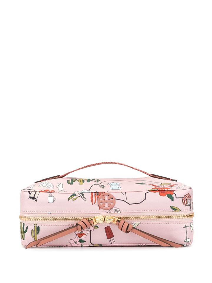 Tory Burch Printed Make Up Bag - Pink