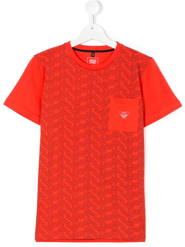 Armani Junior Logo Printed T-shirt - Yellow & Orange