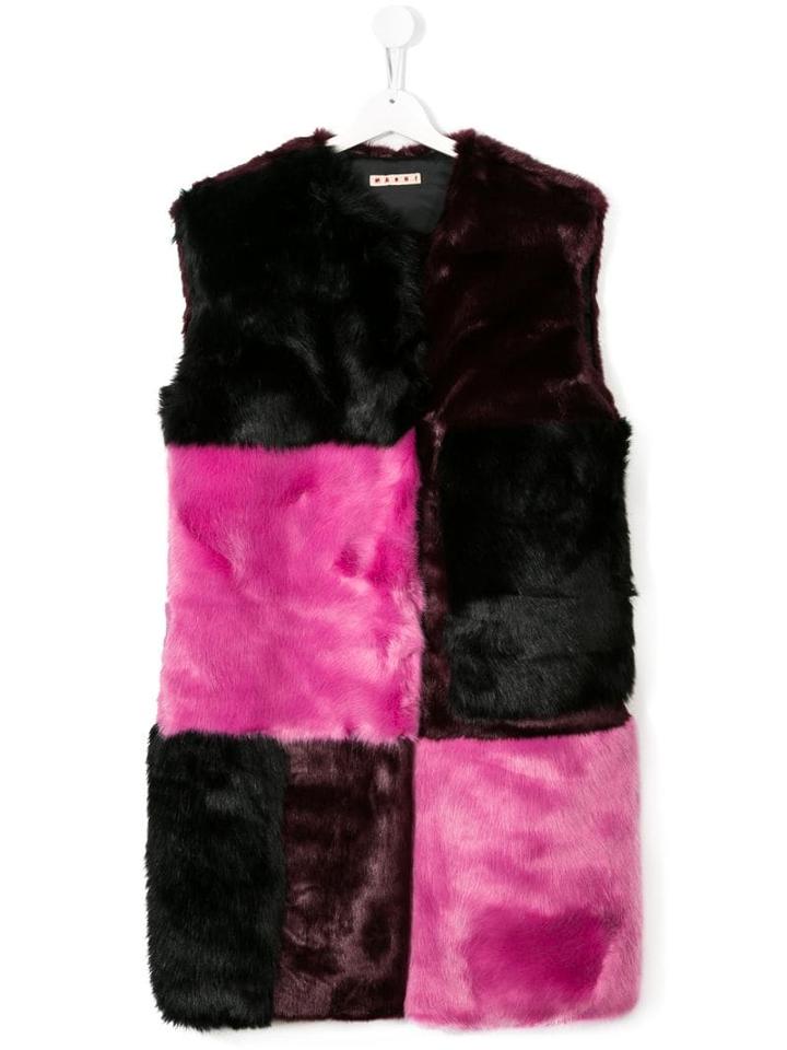 Marni Kids Teen Faux-fur Panelled Gilet - Black
