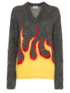Prada Flames Mohair Jumper - Grey
