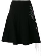 Piccione. Piccione Floral Embroidered Skirt - Black