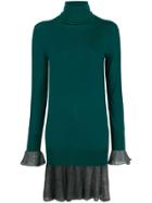 Sacai Turtleneck Sweater Dress - Green